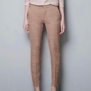 Zara Blush Brocade Embroidered Skinny Pants